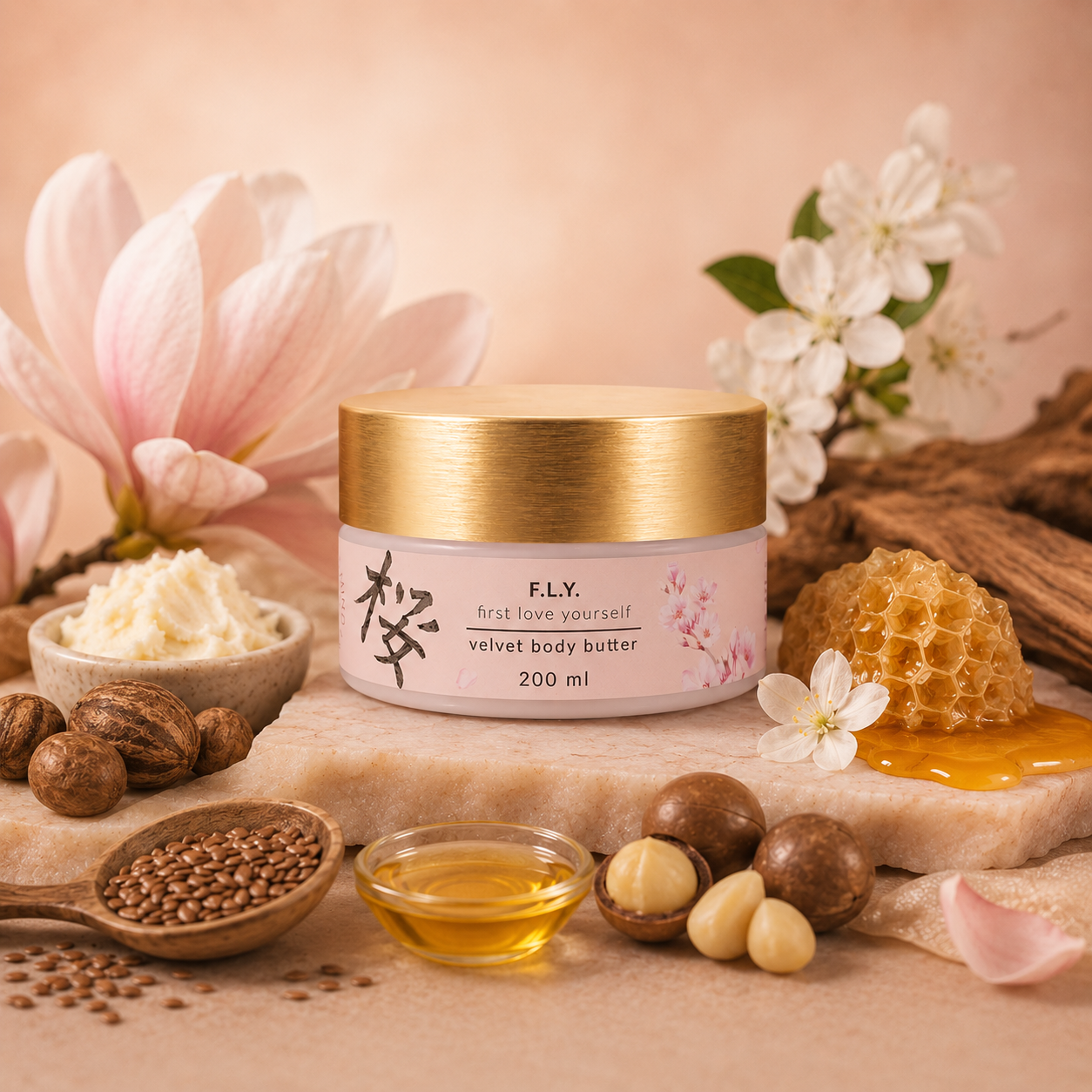 F.L.Y. - VELVET BODY BUTTER - Shea és kókuszvajas testvaj
